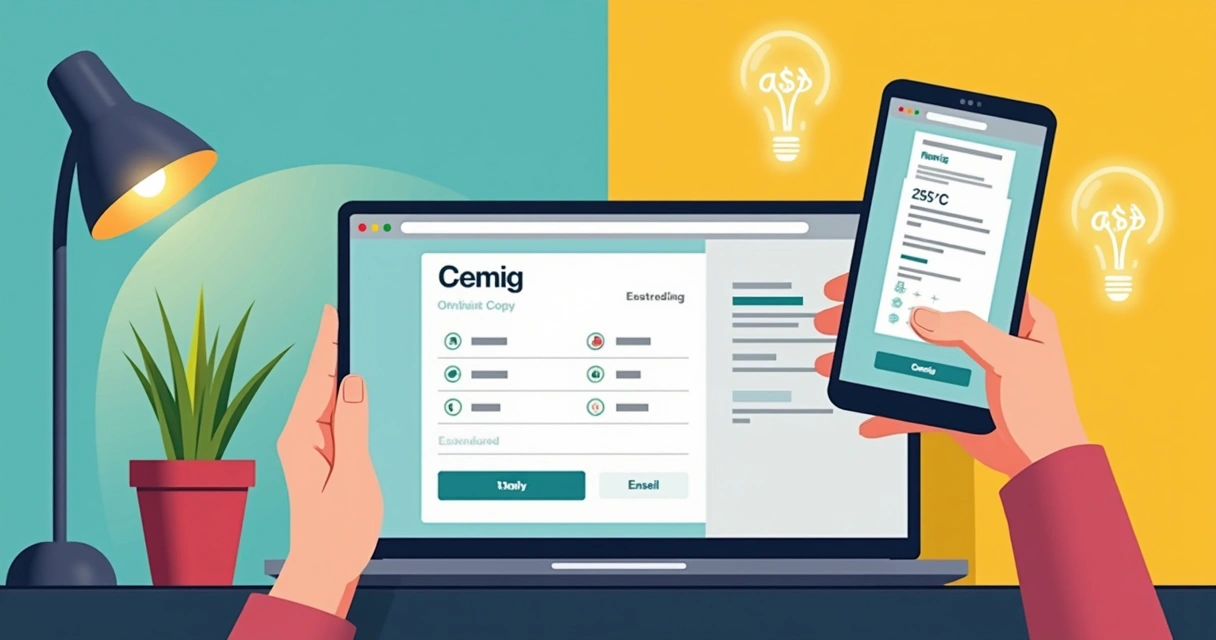 Pessoa usando celular para emitir fatura Cemig digital 