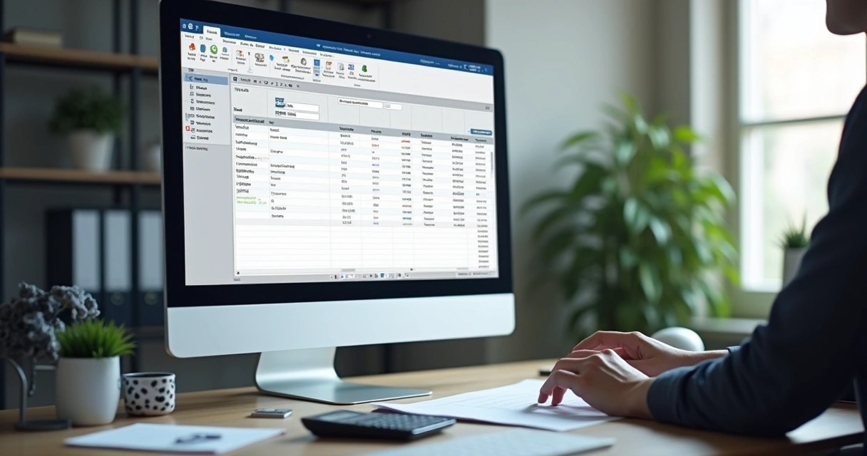 Pessoa utilizando sistema ERP para emitir nota fiscal de saída 