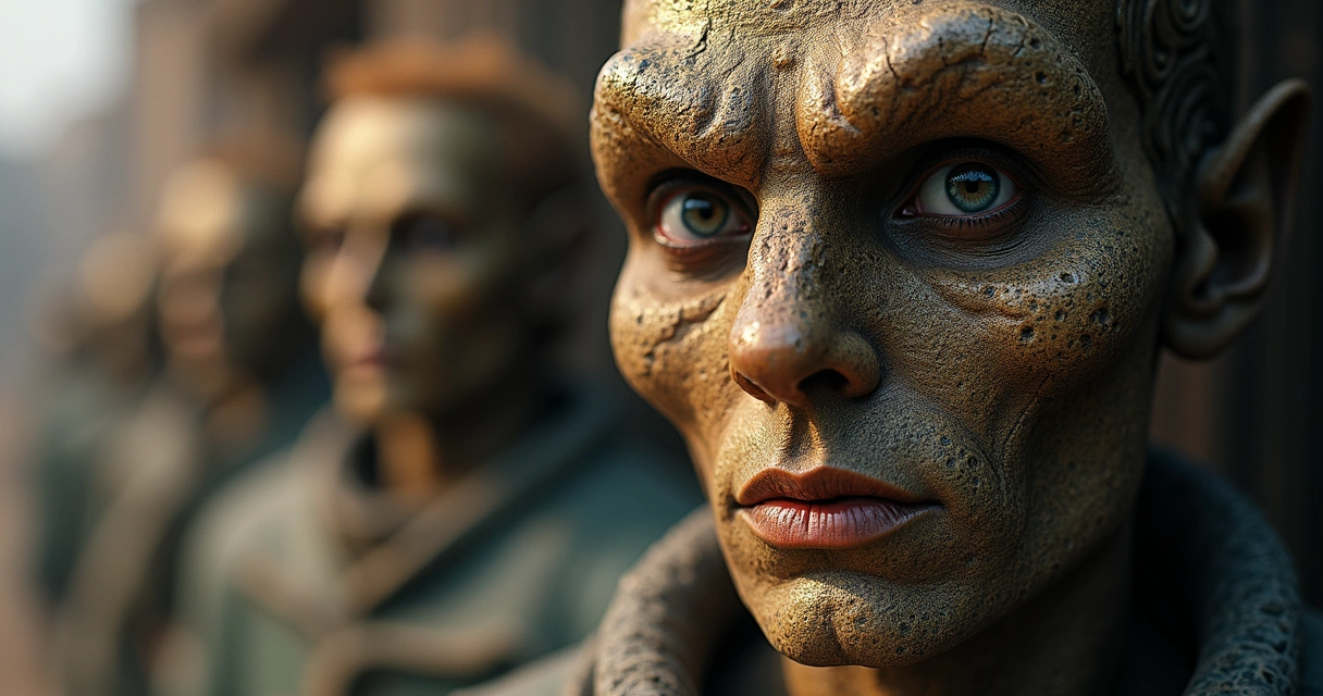 Pessoa olhando para o espelho, expressão pensativa 