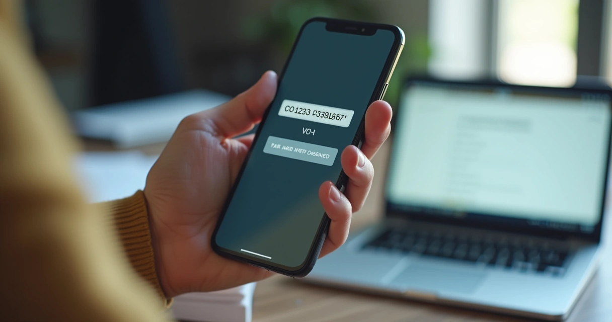 Pessoa usando aplicativo de geração de senha forte em smartphone 