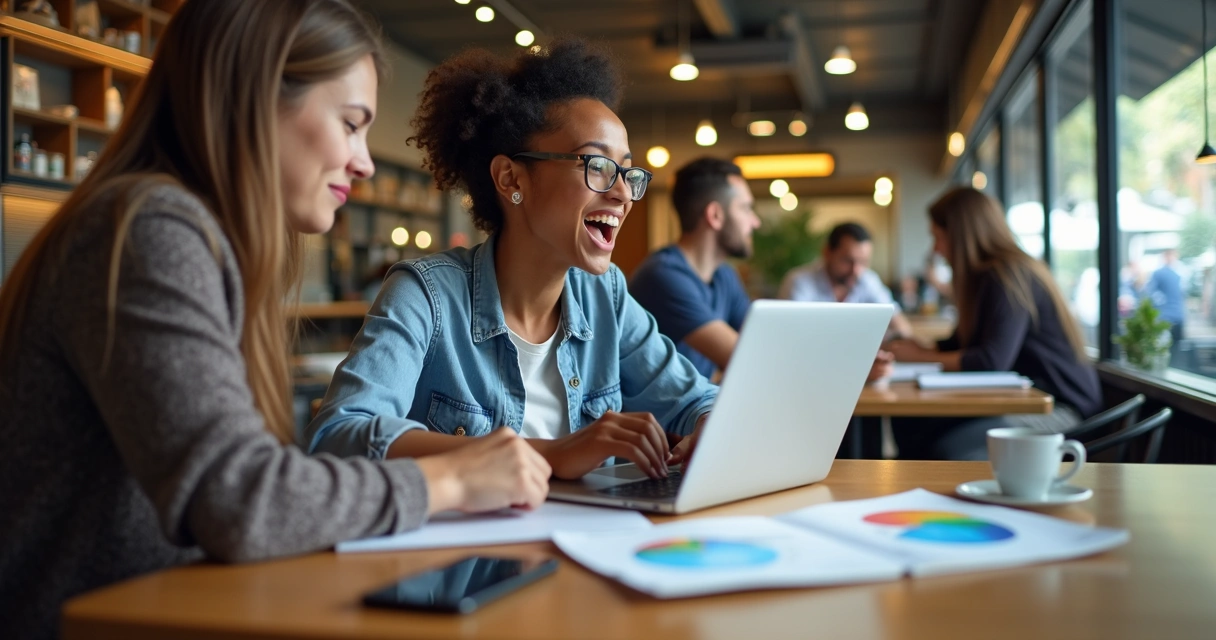 Pessoa sorrindo diante de laptop, começando projeto de ML 