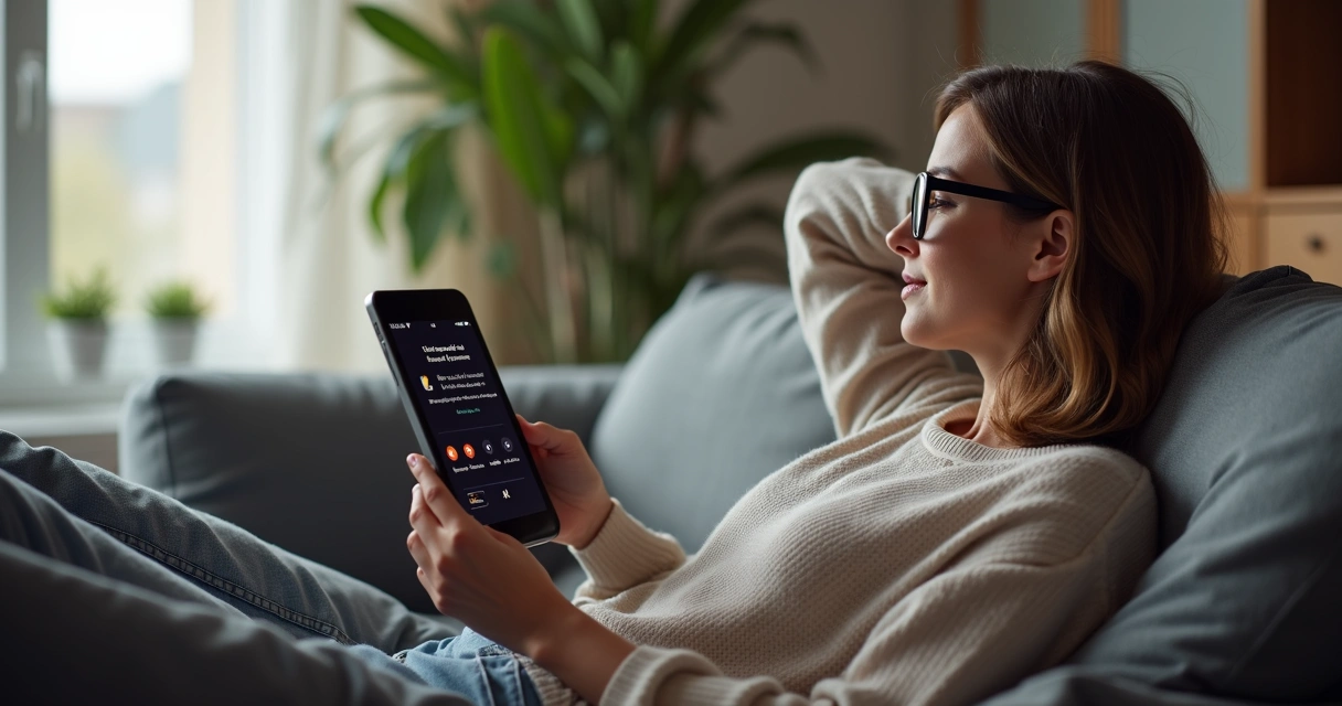 Pessoa lendo mensagem clara no tablet 