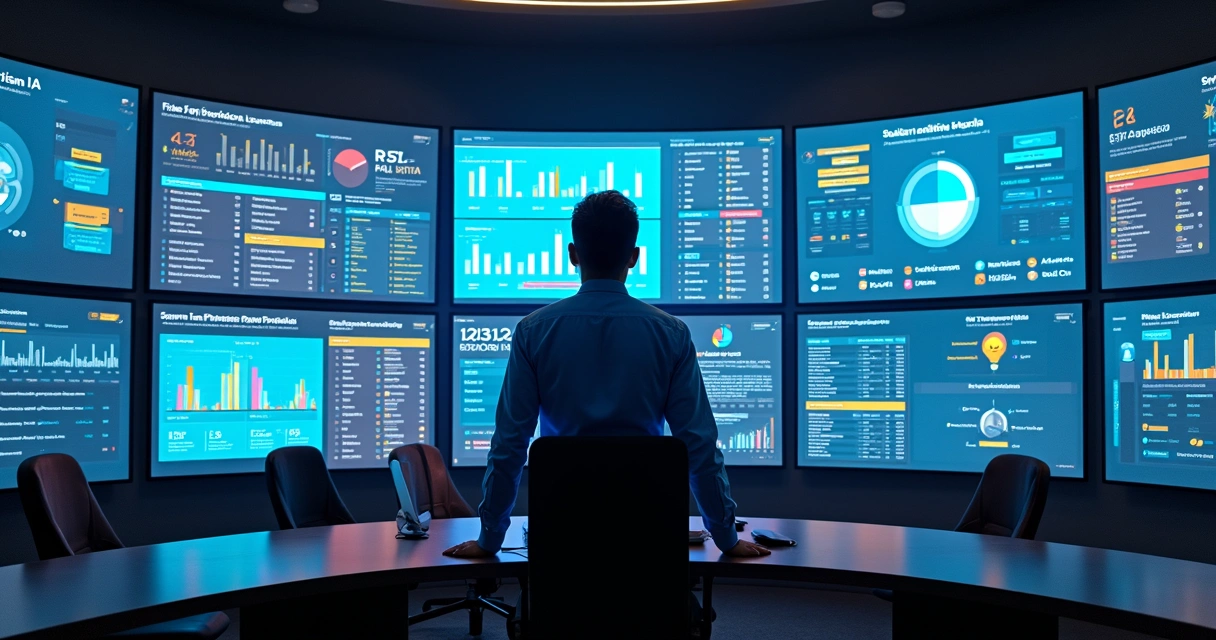 Profissional de TI visualiza painel com métricas do helpdesk