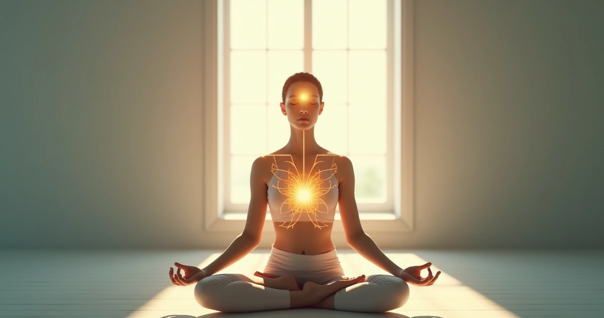 Pessoa sentada praticando meditação conectando mente, emoção e corpo 