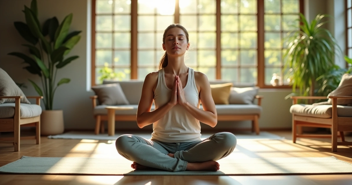 Pessoa fazendo exercício de respiração