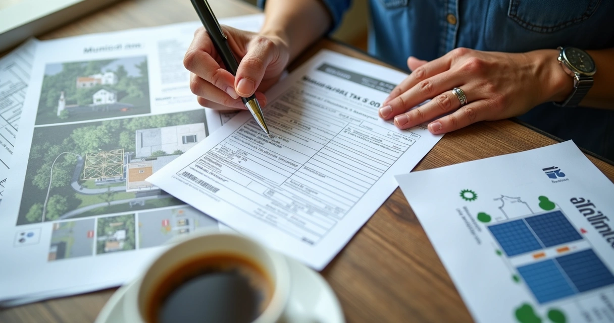 Pessoa preenchendo formulário para desconto IPTU energia solar