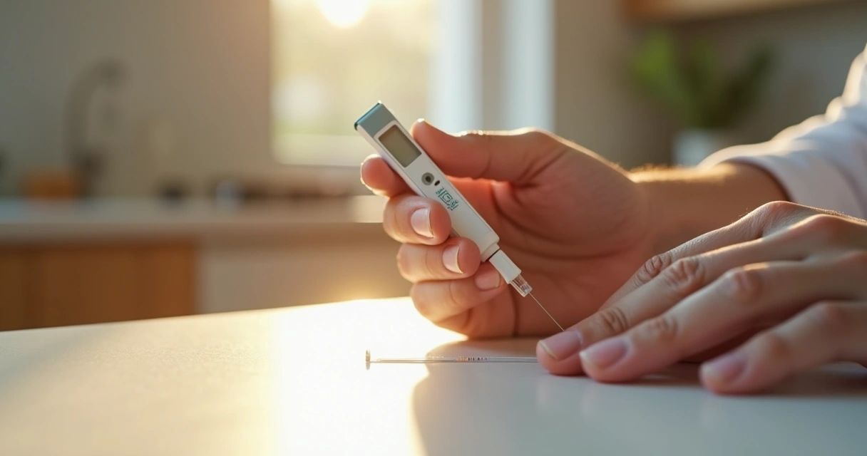 Pessoa realizando autoteste de HIV em casa