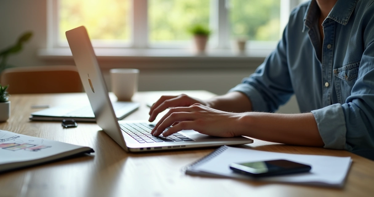 Pessoa redigindo conteúdo para site empresarial