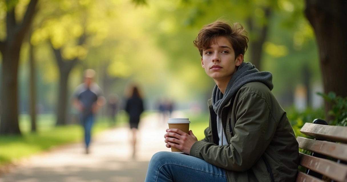 Pessoa sentada refletindo sobre uma escolha em ambiente tranquilo 