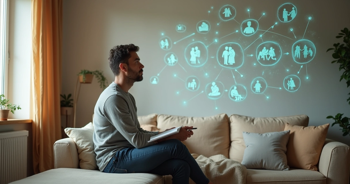 Pessoa sentada refletindo sobre padrões emocionais repetidos 