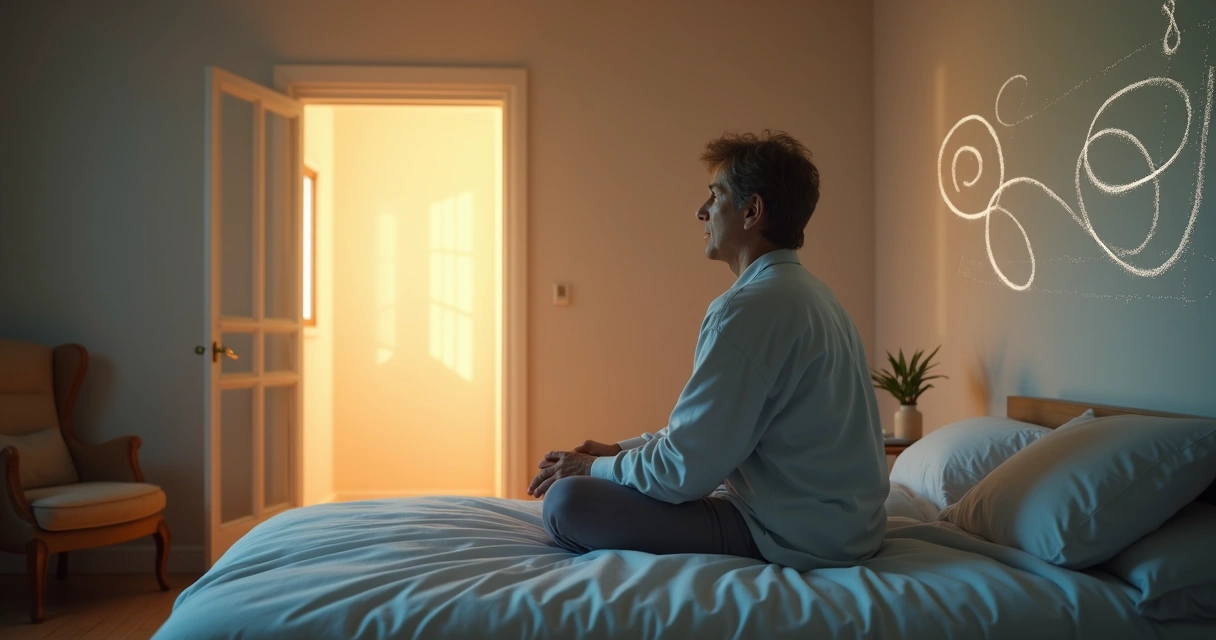 Pessoa sentada refletindo diante de caminhos que se repetem 