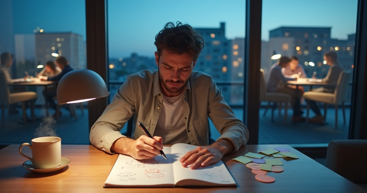 Pessoa observando padrões repetitivos em diferentes situações do dia a dia 