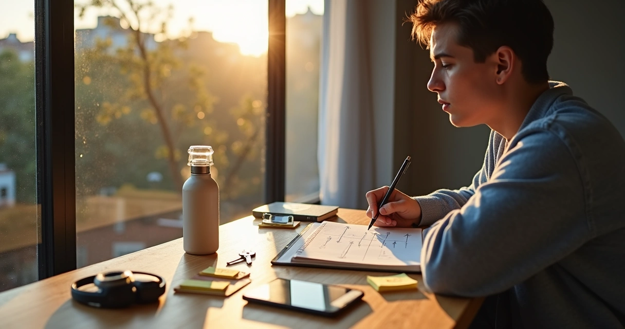 Pessoa sentada olhando pela janela refletindo sobre decisões do dia a dia 