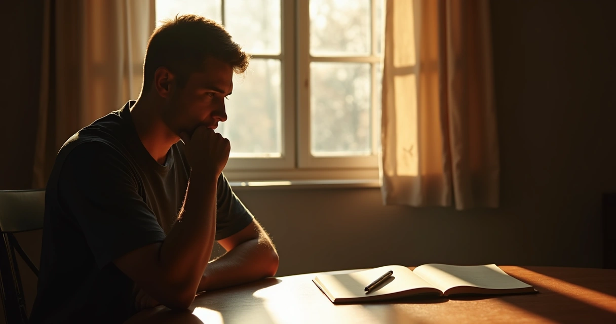 Pessoa refletindo sobre relações pessoais 