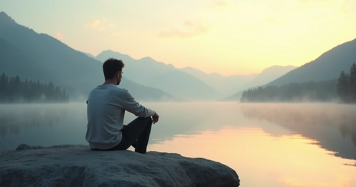 Pessoa sentada olhando a paisagem refletindo em meio ao desconforto emocional 