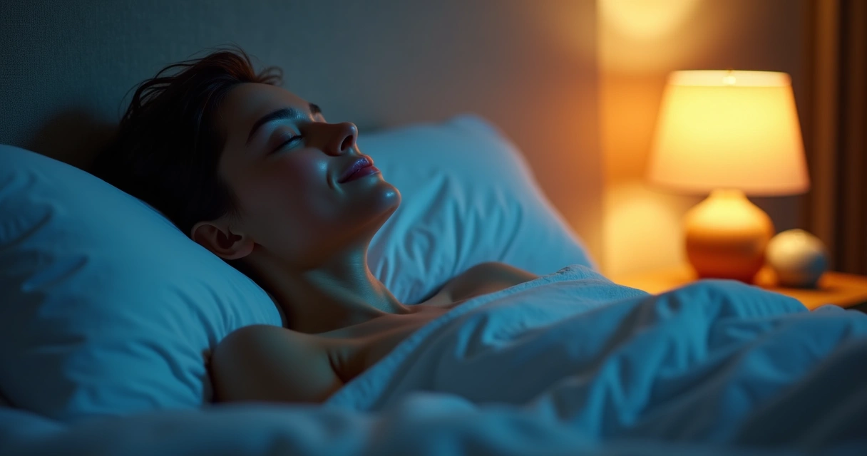 Pessoa relaxando com aroma e música tranquila 