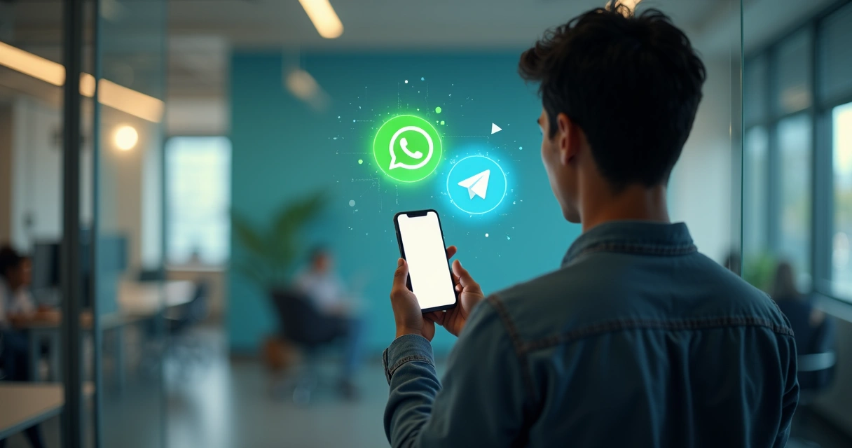 Pessoa usando inteligência artificial para responder mensagens no celular
