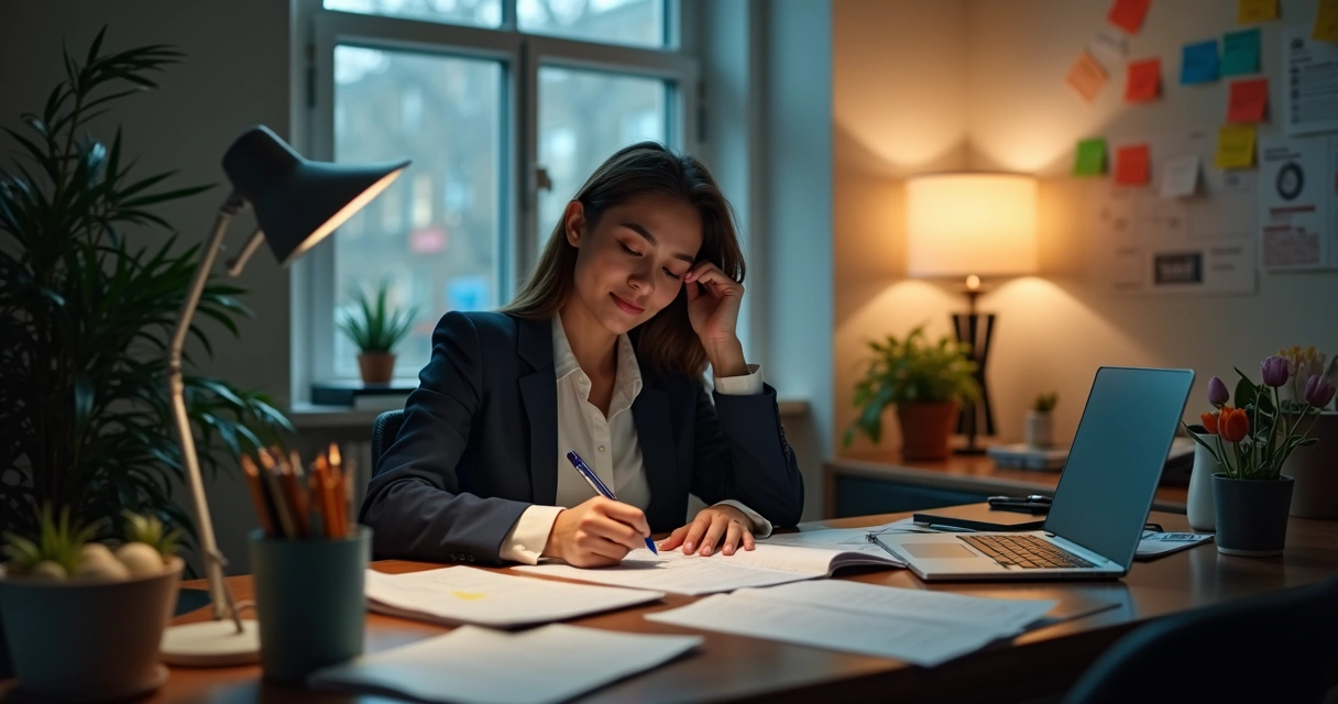 Profissional sozinho planejando BPO financeiro 
