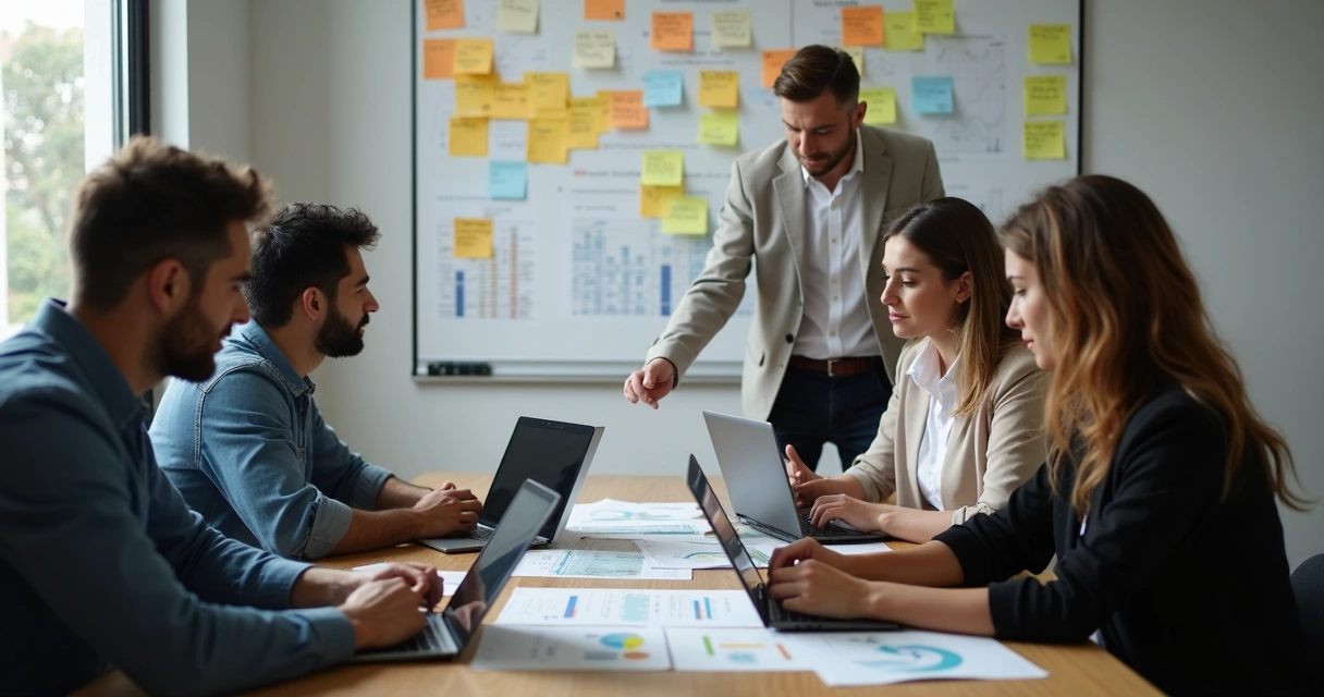 Equipe analisando feedback e métricas de churn
