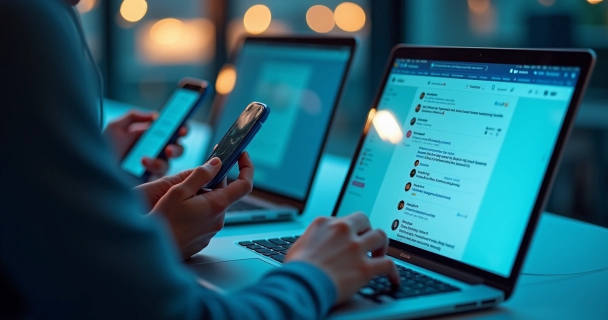 Usuários respondendo posts em ambiente digital 