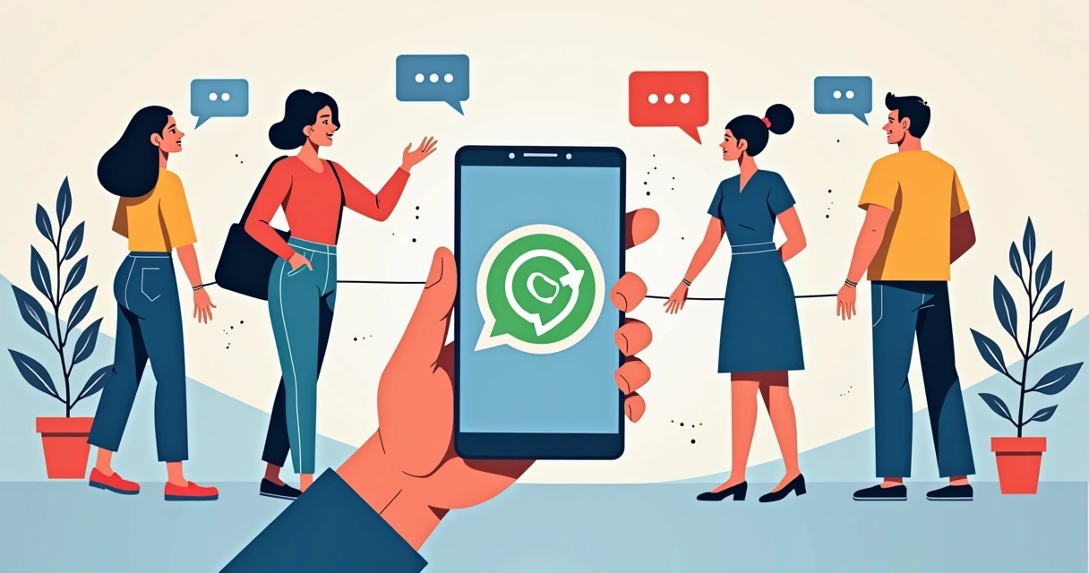 Listas Segmentadas no WhatsApp: Integração Firmográfica Fácil 2 Grupos de pessoas conectadas formando segmentos distintos