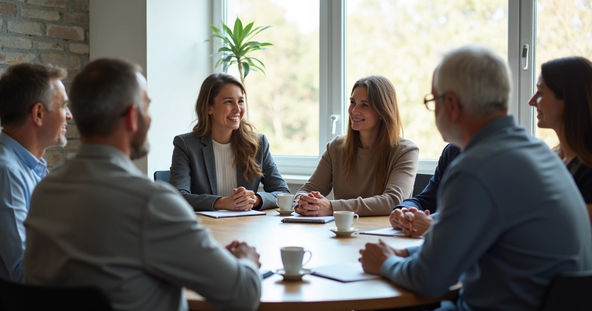 Grupo de pessoas sentadas em círculo mediando diálogo 