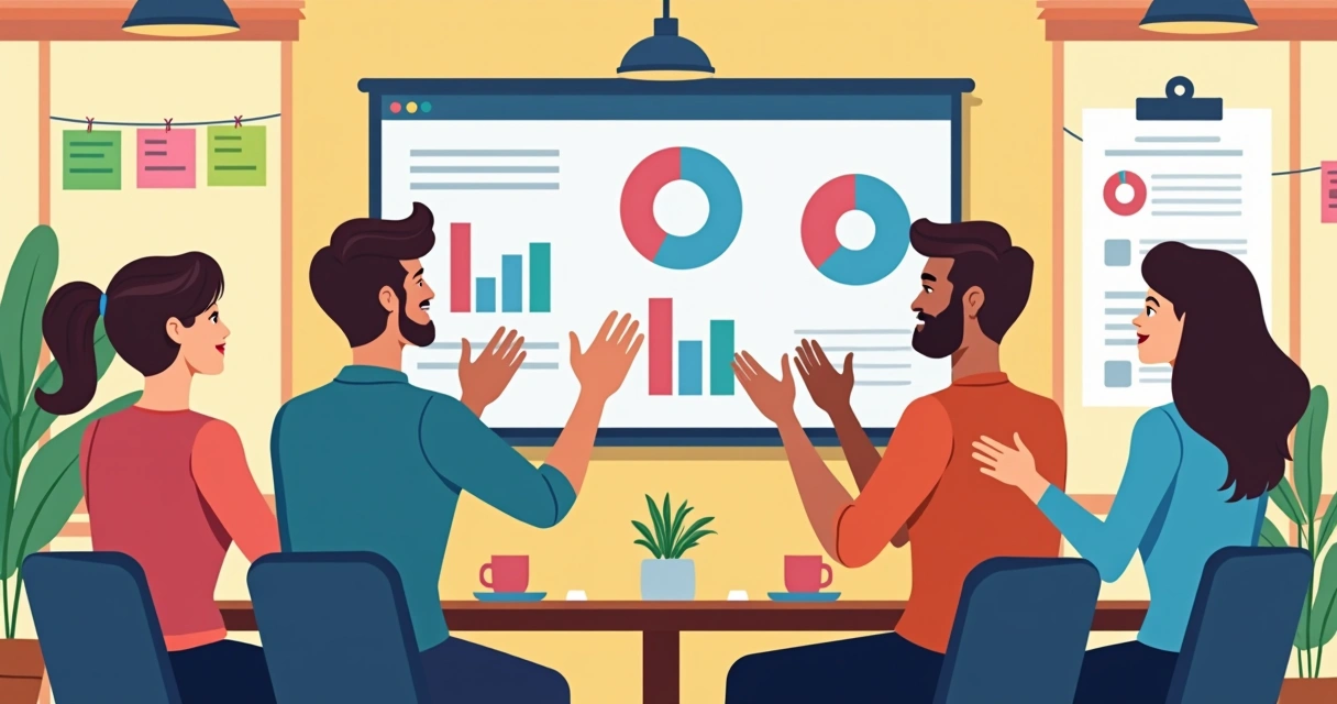 Equipe comemorando pequenas vitórias em comunicação
