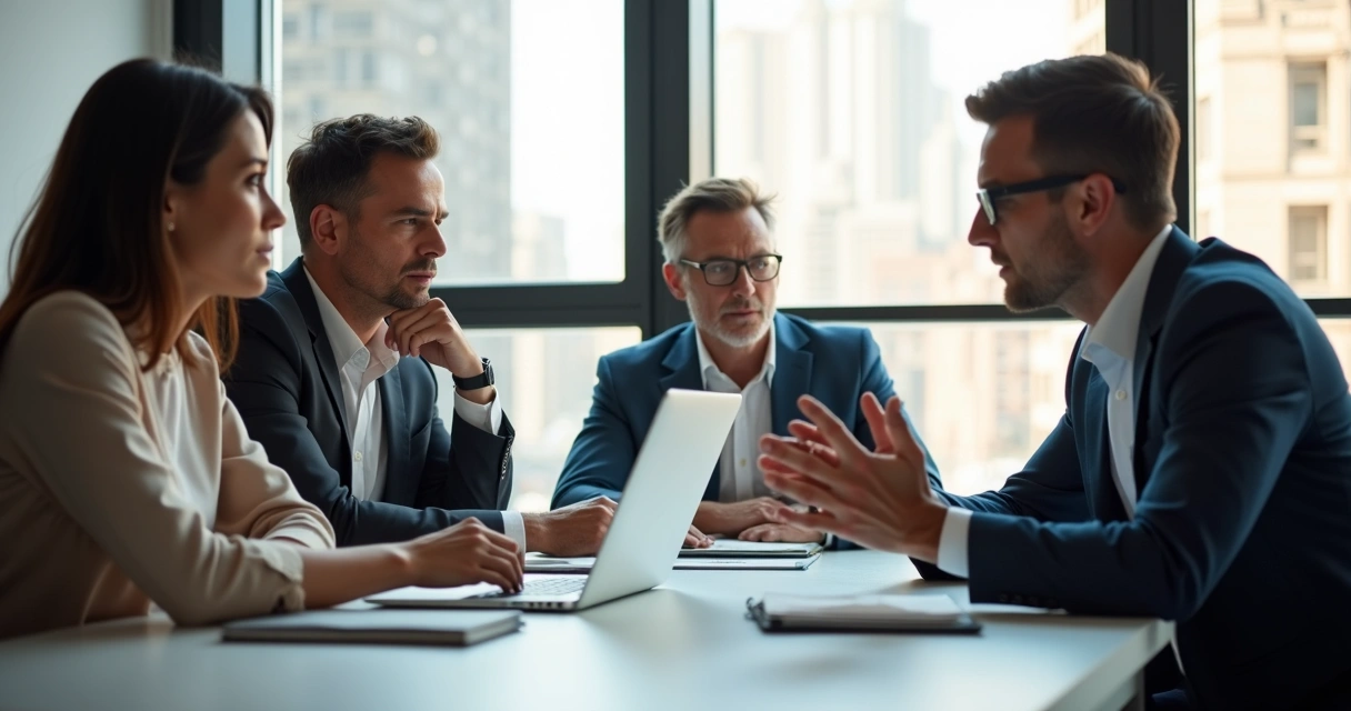 Equipe em escritório demonstrando resiliência emocional