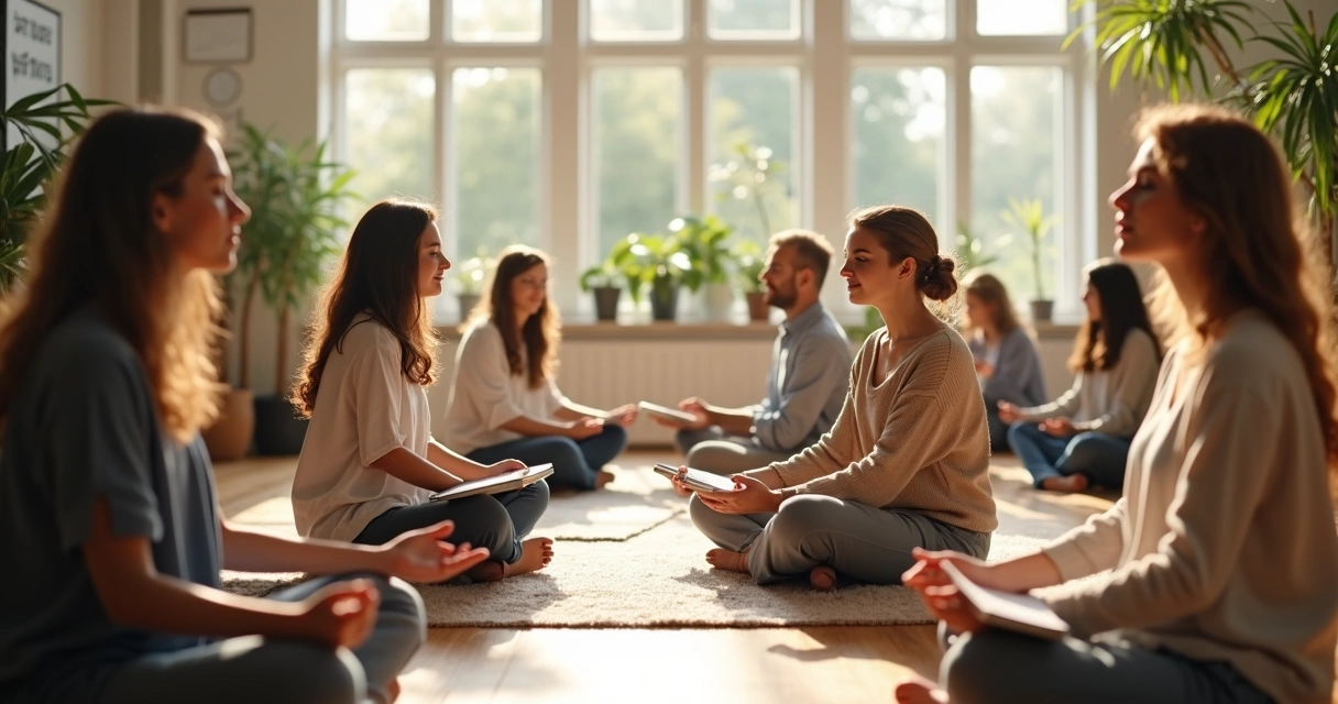 Pessoas meditando e refletindo sobre suas escolhas 