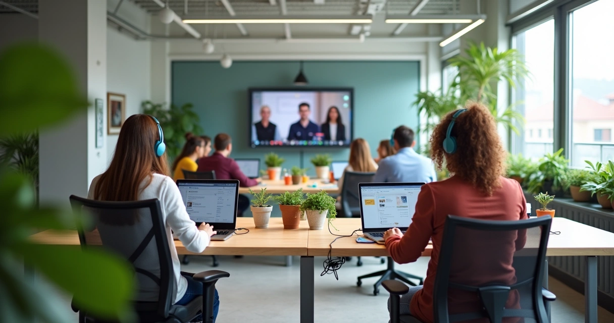 Profissionais em ambiente coworking moderno em Betim 