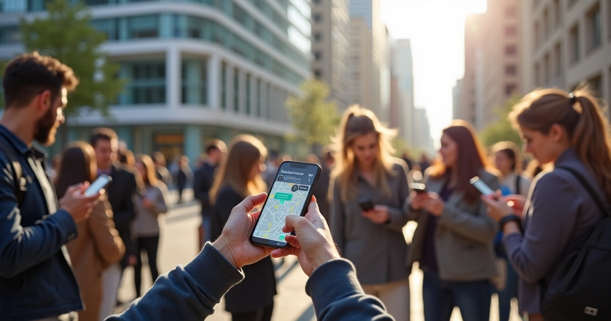pessoas-usando-celular-localizacao-589 Geolocalização: como conectar pessoas e negócios na cidade