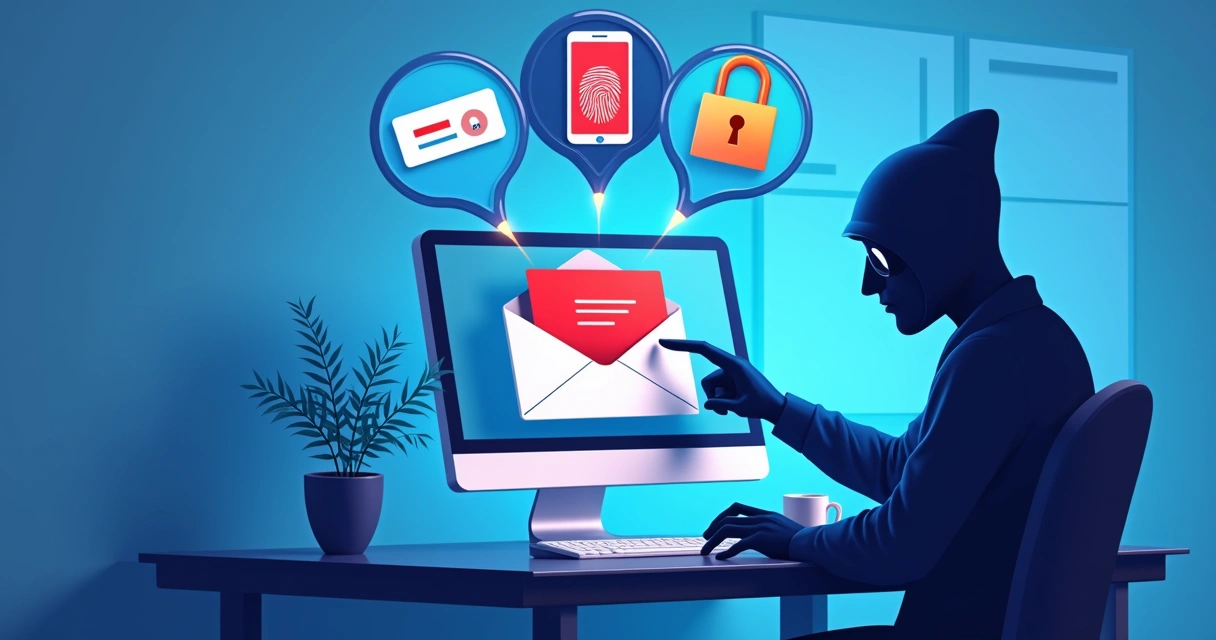 Phishing attack targeting an employee's email inbox 