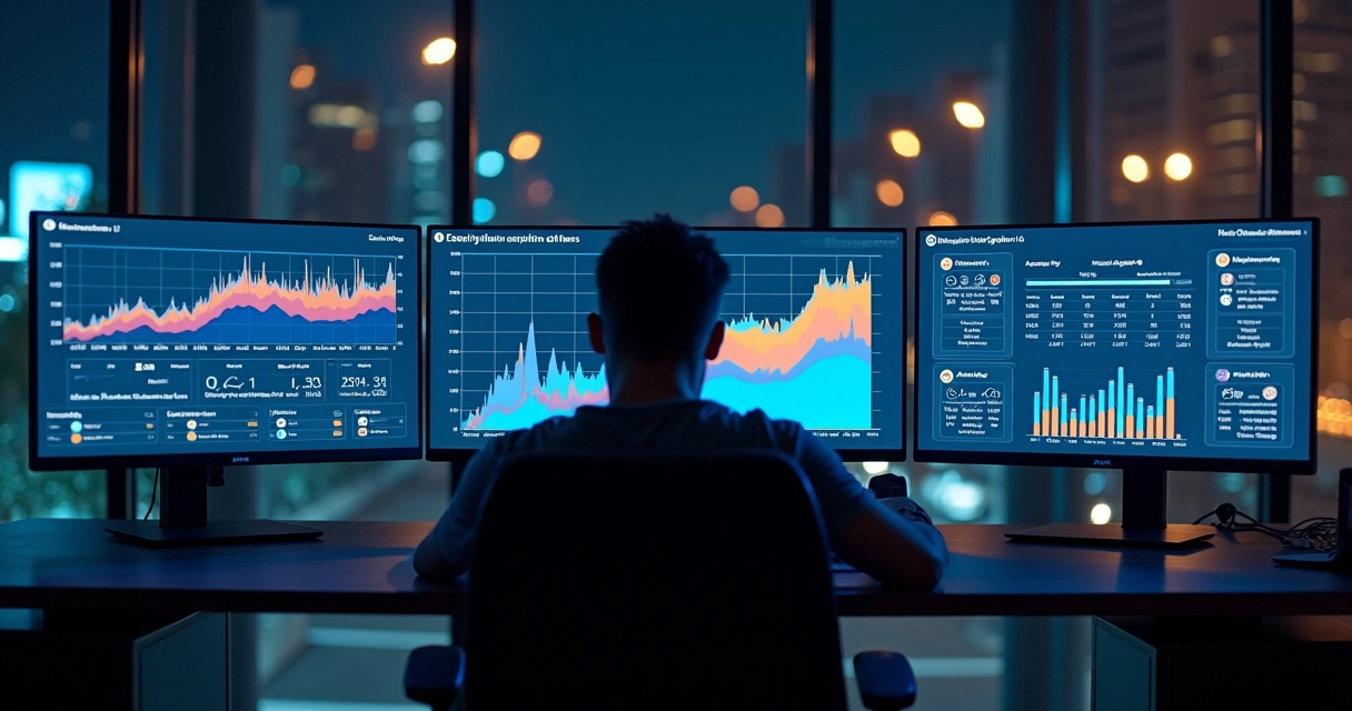 Dashboard destaca gráfico de tráfico com picos em diferentes horários do dia 
