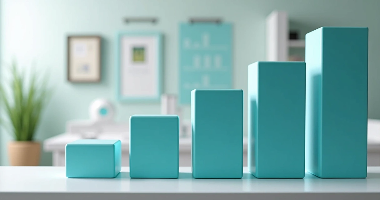 Gráfico de cinco pilares mostrando crescimento no faturamento de clínica odontológica 