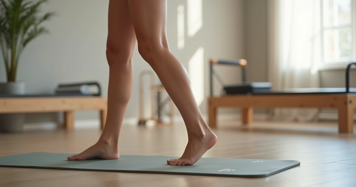 Pessoa fazendo ponte de pilates com foco nas pernas 