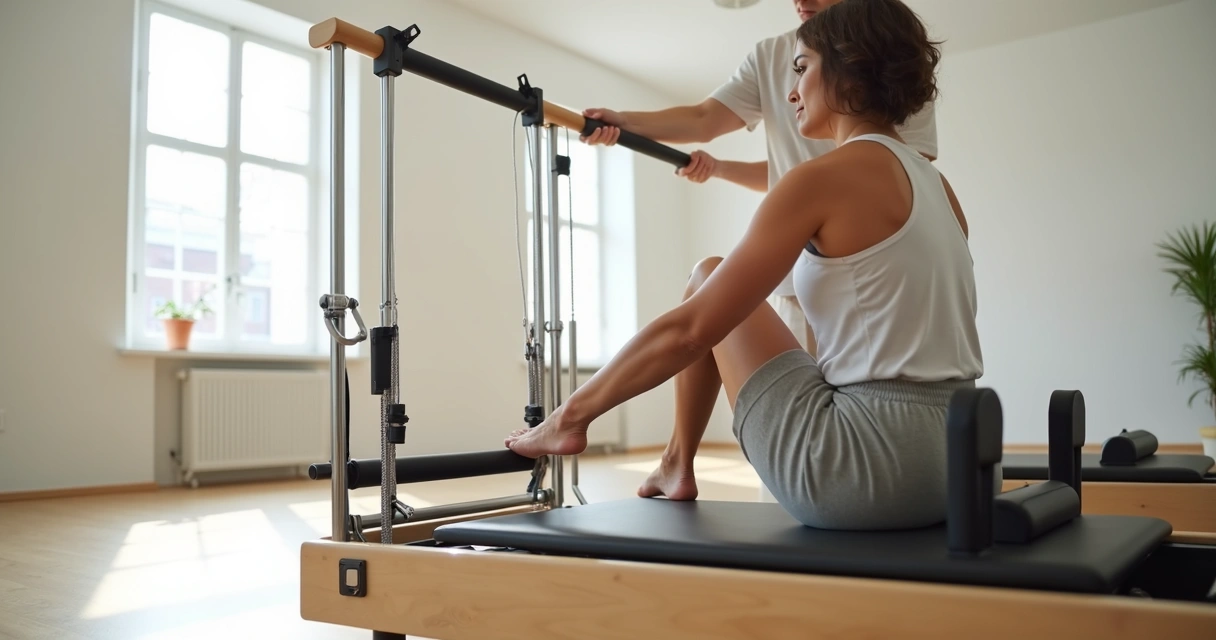 Pessoa fazendo pilates com foco nas pernas e circulação 