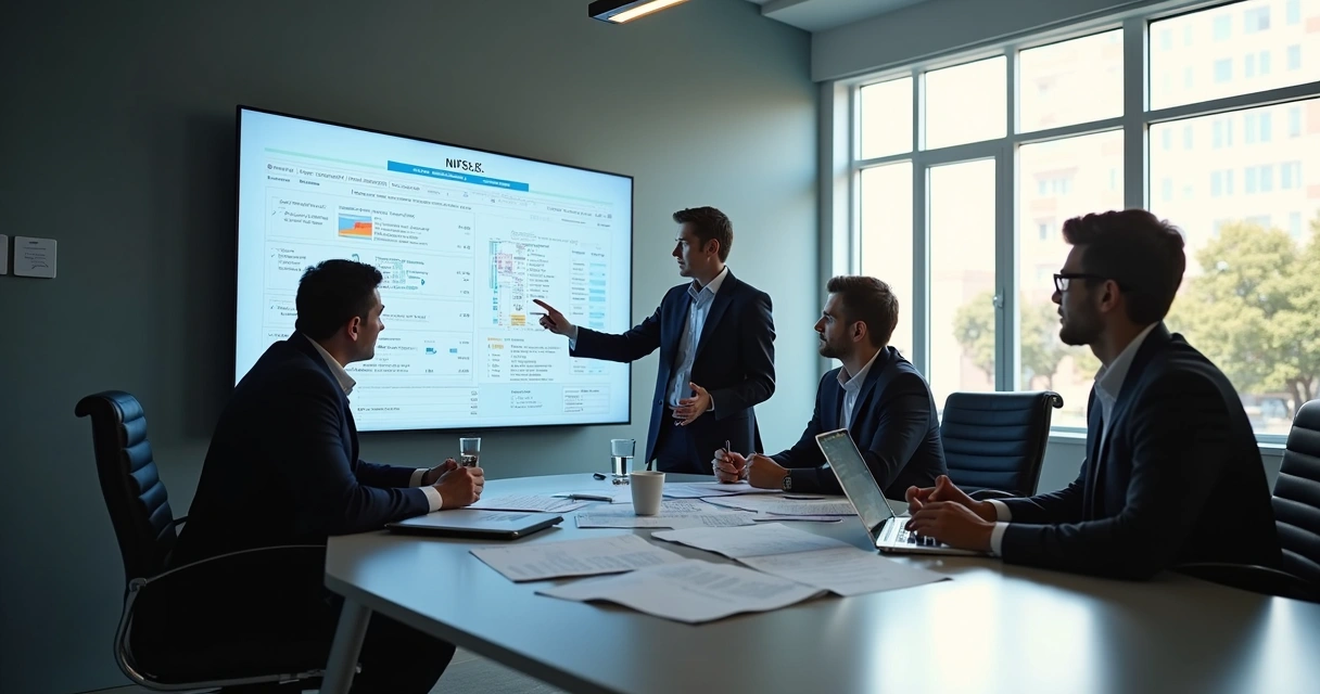 Profissionais de contabilidade analisando telas de sistemas de NFS-e Nacional 