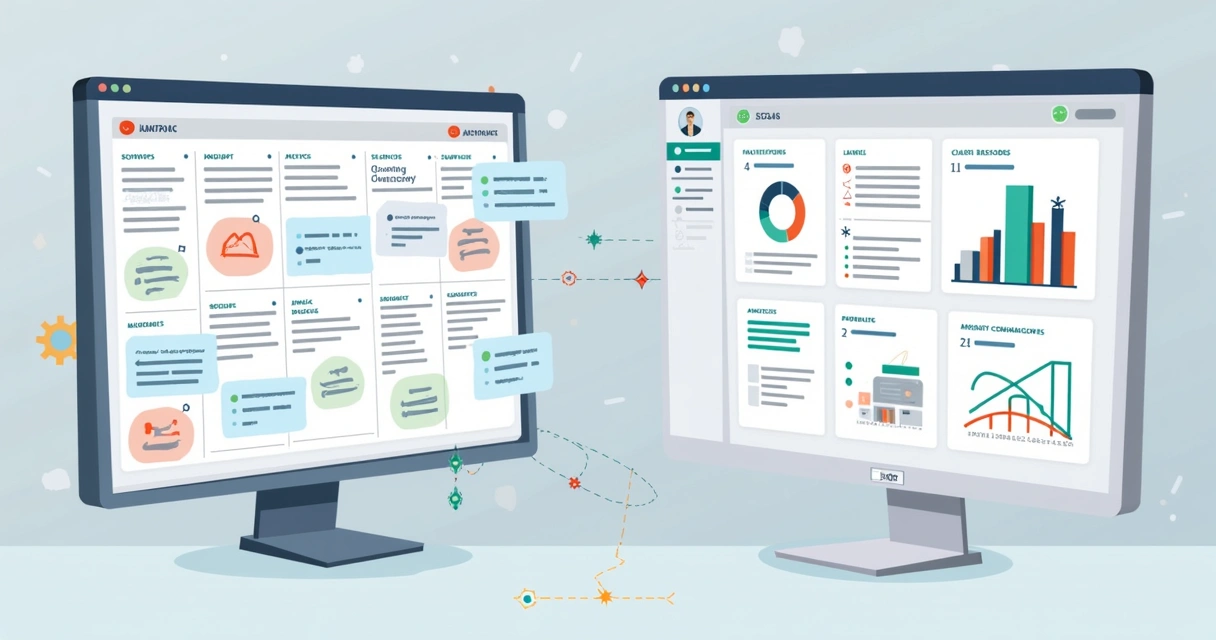 Comparação visual entre pipeline de vendas e CRM tradicional