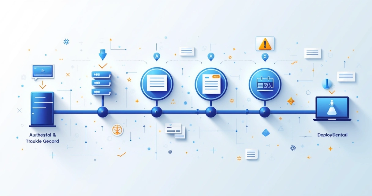 Fluxo visual de integração contínua com automação de testes 