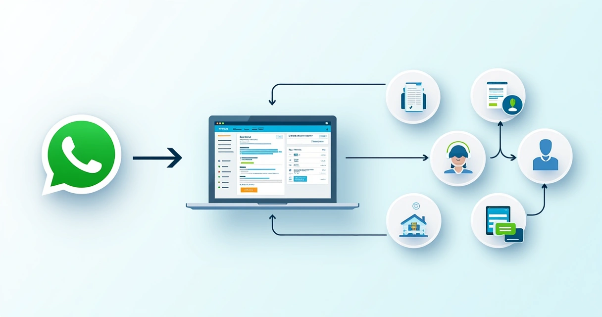 Fluxo de captação de leads do WhatsApp para CRM imobiliário