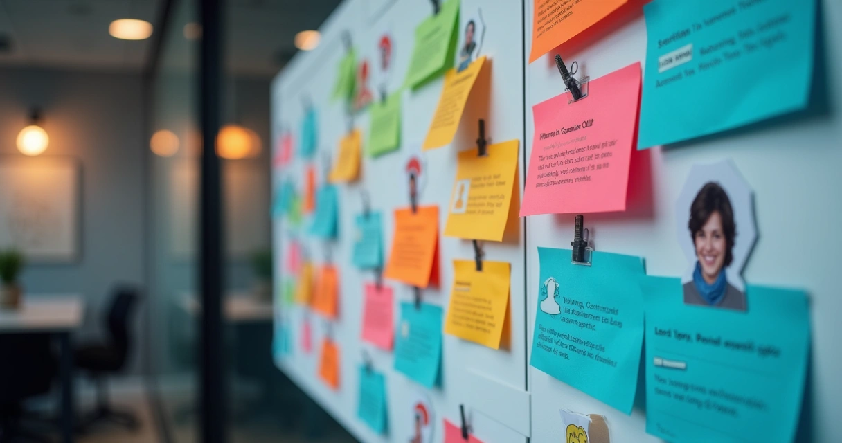 Painel Kanban mostrando pipeline de atendimento centralizado com cards coloridos e perfis de clientes.