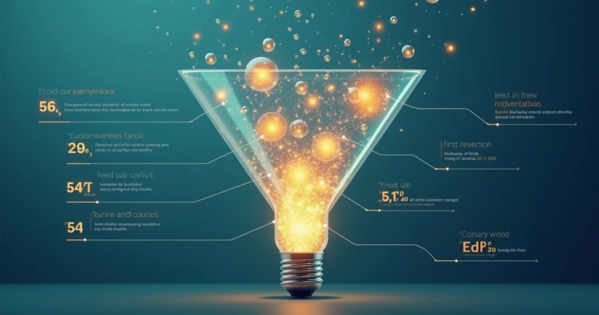 Representação visual de um funil de vendas com oportunidades destacadas em diferentes estágios, com foco nas oportunidades quentes 