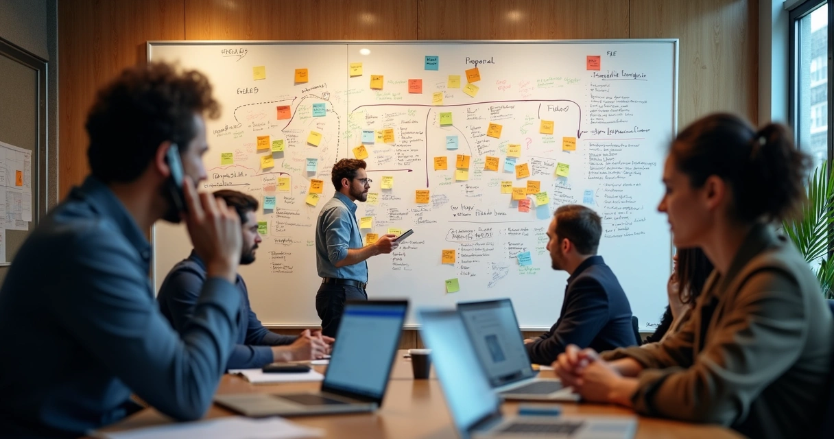 Quadro de pipeline de vendas desorganizado 