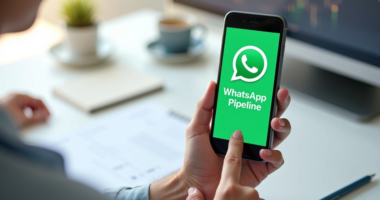 WhatsApp integrado com pipeline de vendas simples na tela 