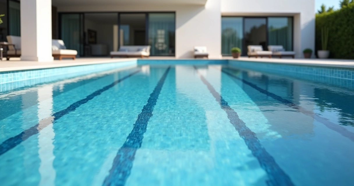 Rejunte epóxi: quando usar, prós e contras para obras 2 Piscina residencial revestida com rejunte epóxi azul claro