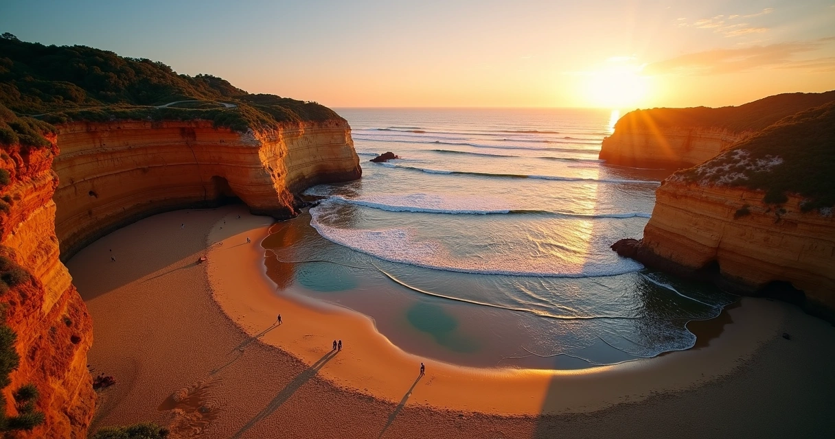 Falésias vermelhas e piscinas naturais em Praia de Tourinhos 