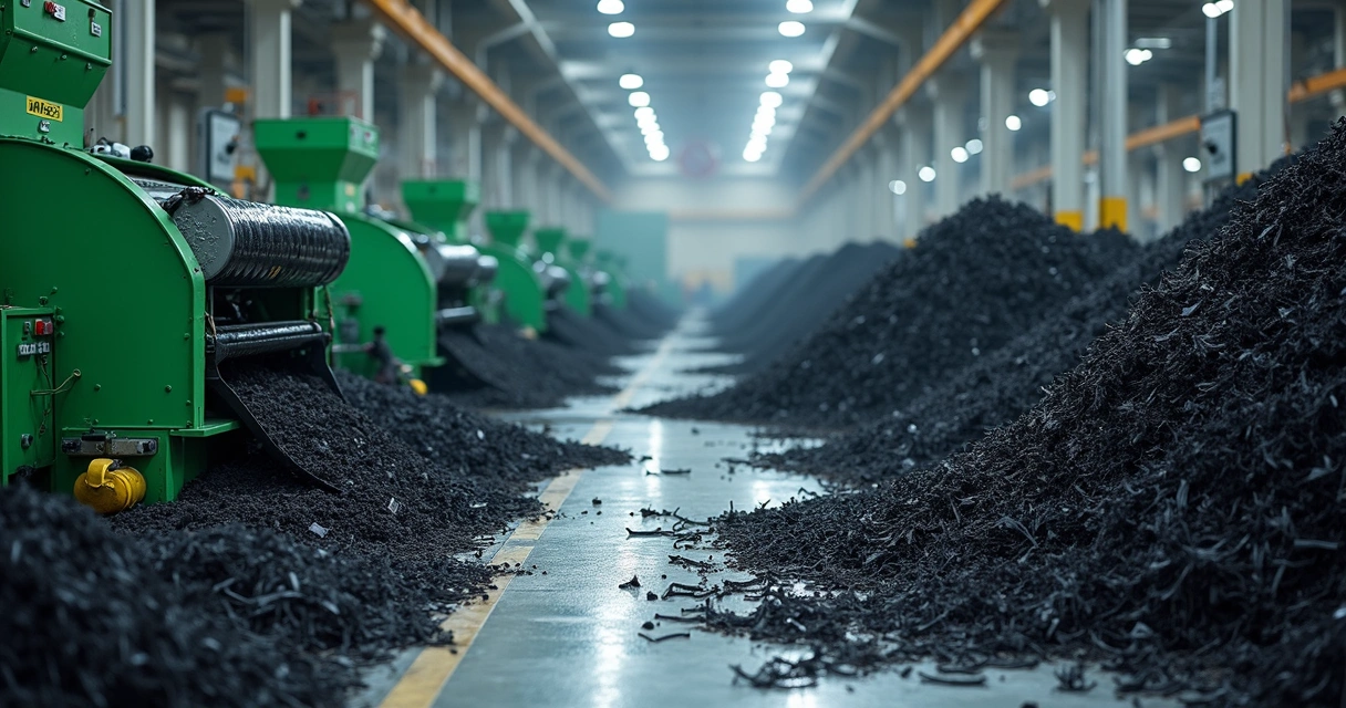 Produção sustentável de pisos de borracha em ambiente industrial 