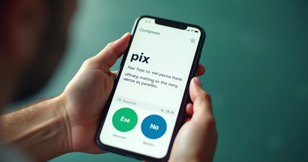 Tela de smartphone mostrando pagamento via Pix em mercado de previsões 