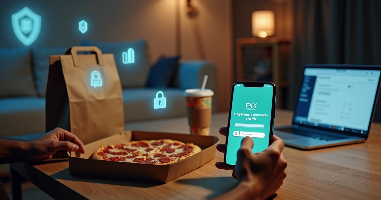 Pagamento por Pix em delivery com foco em segurança digital 