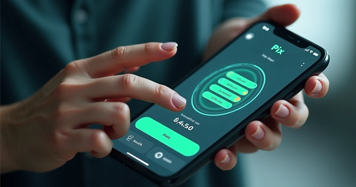 Tela de app mostrando Pix parcelado com várias parcelas 